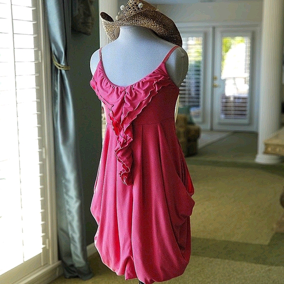 Maurice's pink ruffled front midi dress sz M - Picture 9 of 10